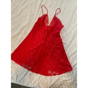 Red lace gown size medium